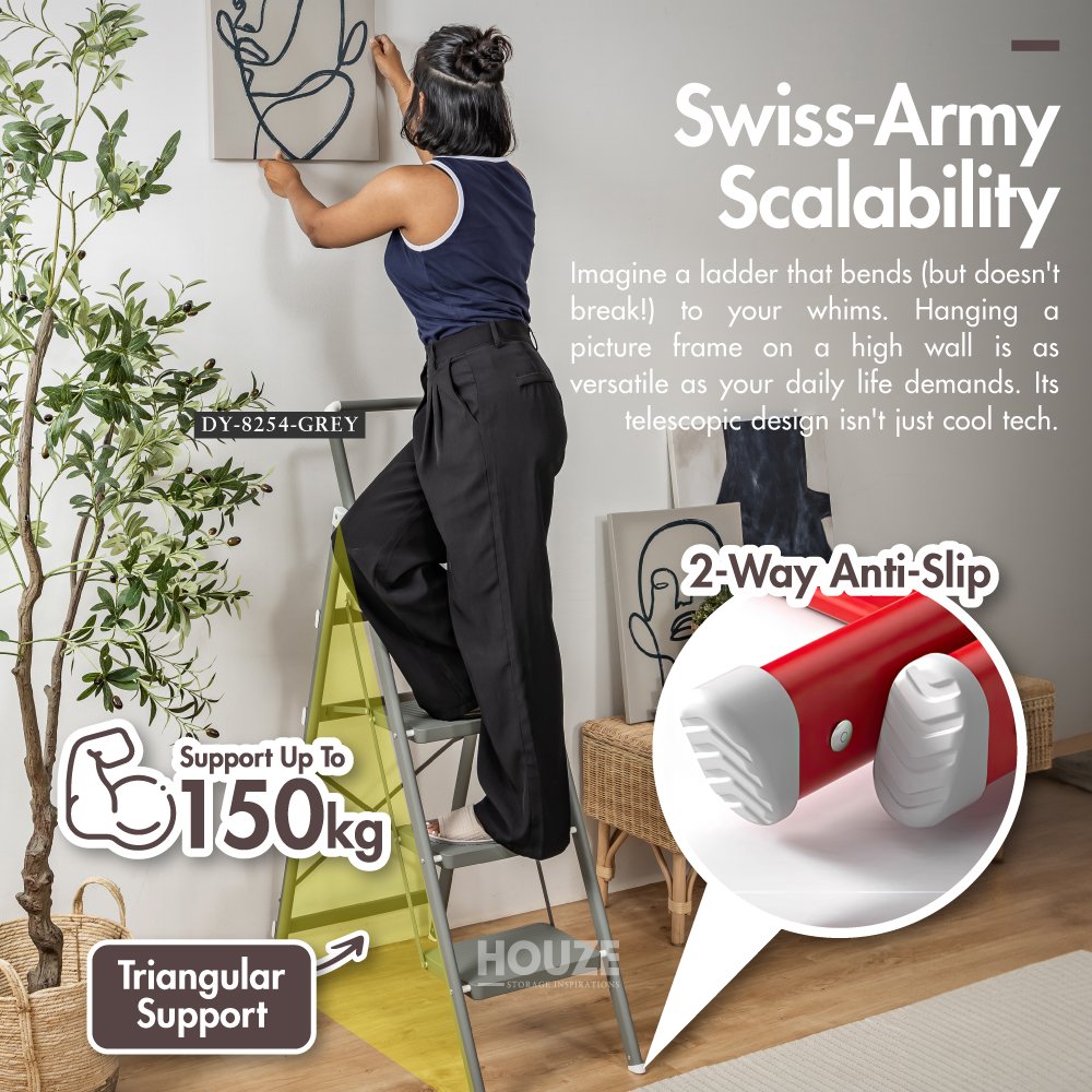 DY-8254-DY-8255-Stali-4-5-Tier-Slim-Carbon-Steel-Ladder-with-Wide-Pedal-02 Stáli 4-Tier / 5-Tier Slim Carbon Steel Ladder With Wide Pedal