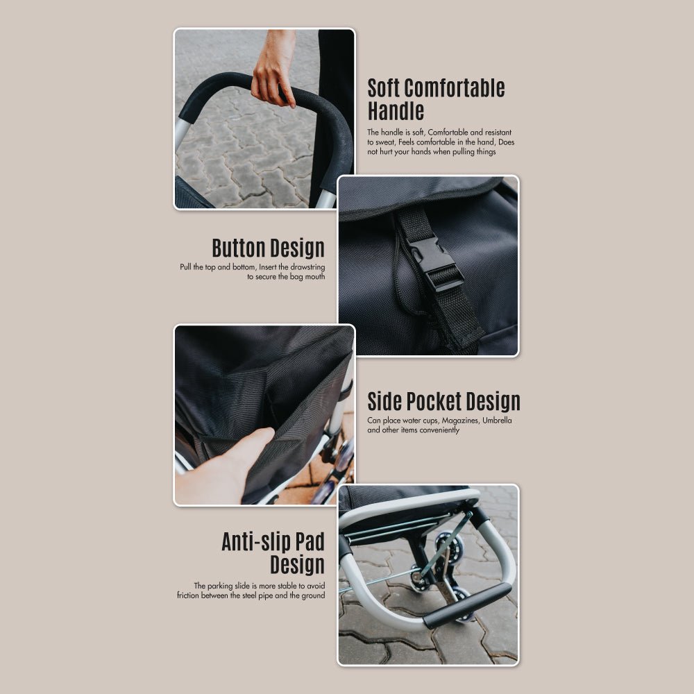 LS-9205LS-9206AluminiumStairClimberShoppingTrolleywithFrontandSidePockets-07