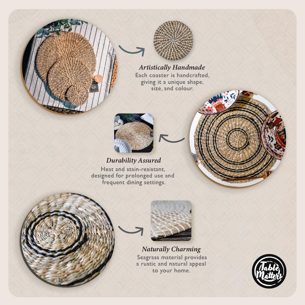 Seagrass-Coaster-ProductListing-11 Seagrass Round Coaster Collection
