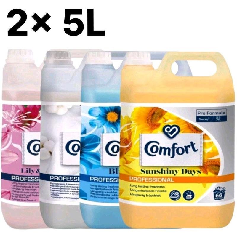 Comfort Professional 2 x 5L Fabric Softener , Multiple Fragrances for Soft, Fresh Laundry, Economical Size, Hypoallergenic Pure Option